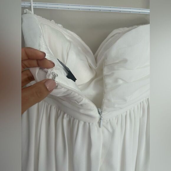 Lulu’s Love and Be Loved Ivory Strapless Maxi Dress Sz M - Picture 13 of 16